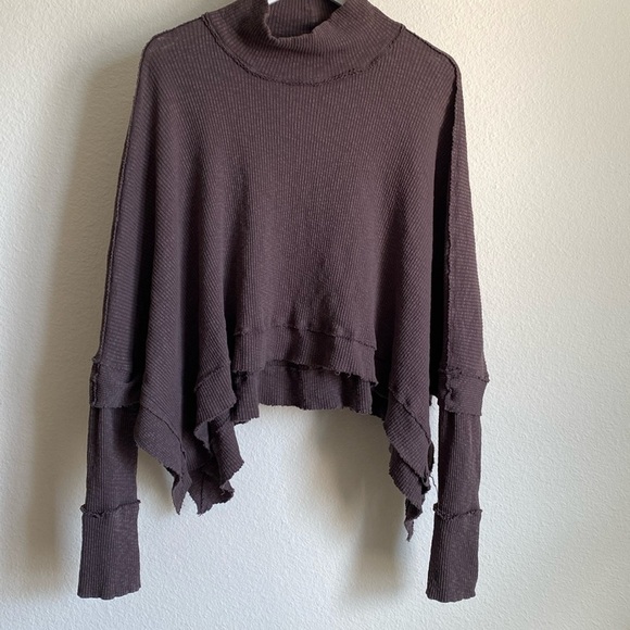 Free People Moon Daisy Thermal Pullover Brown S - Picture 6 of 10
